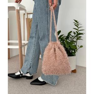 ショルダーバッグ バッグ 「新色追加！」ラメニット巾着ショルダーバッグ レディース