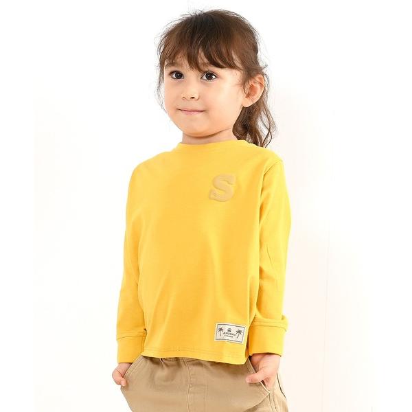 tシャツ OCS認証 オーガニックコットン100% ロゴ「イニシャル S」長袖Tシャツ キッズ 子供...