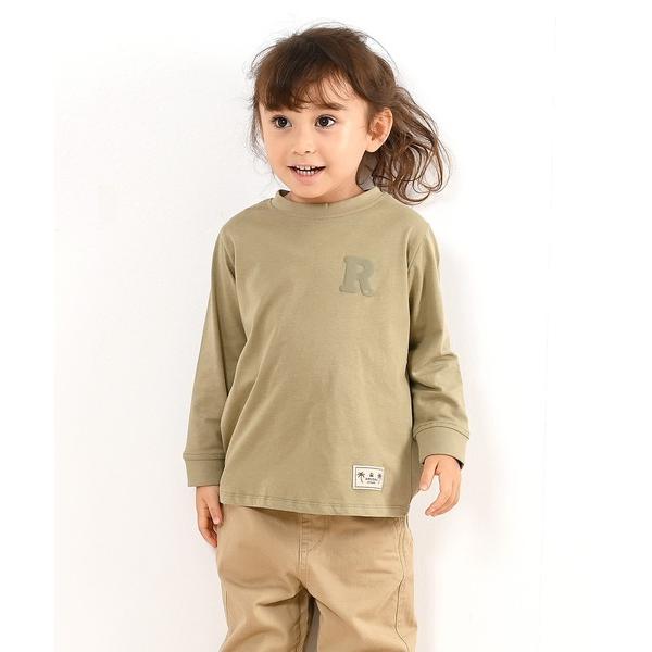 tシャツ OCS認証 オーガニックコットン100% ロゴ「イニシャル R」長袖Tシャツ キッズ 子供...