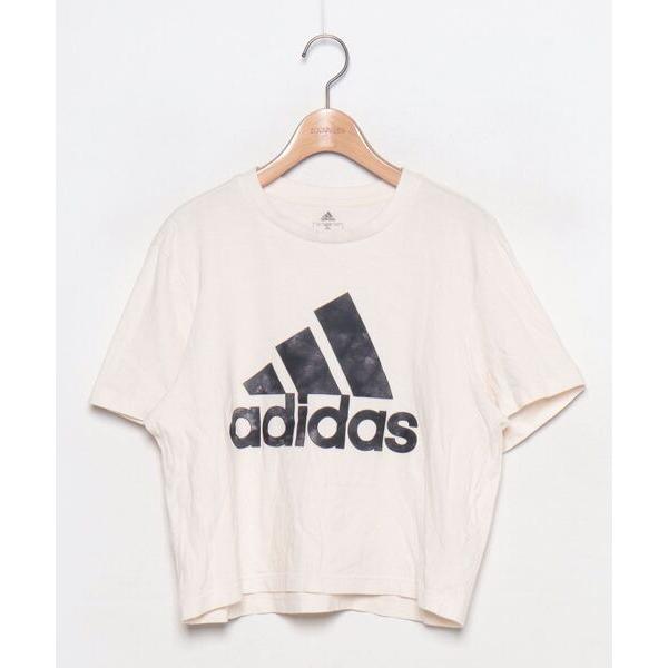 「adidas」 半袖Tシャツ M ベージュ レディース