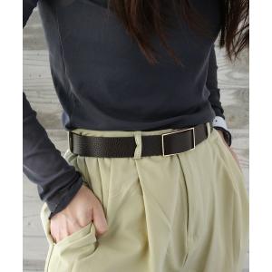 ベルト スライドバックルレザーベルト レディース メンズ