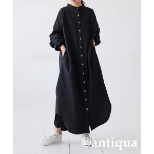 antiqua（アンティカ） ワンピース 半袖 チャイナボタン ロング
