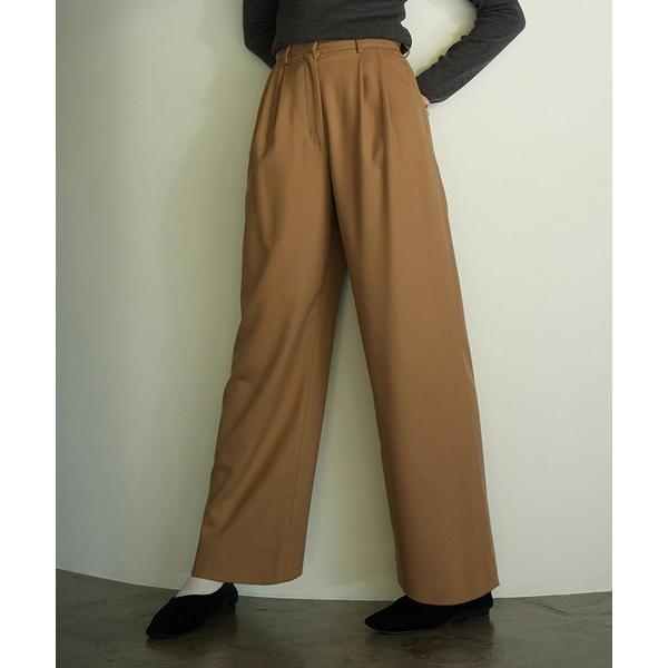 ワイドパンツ スラックス パンツ WOOL BASIC TUCK PANTS レディース