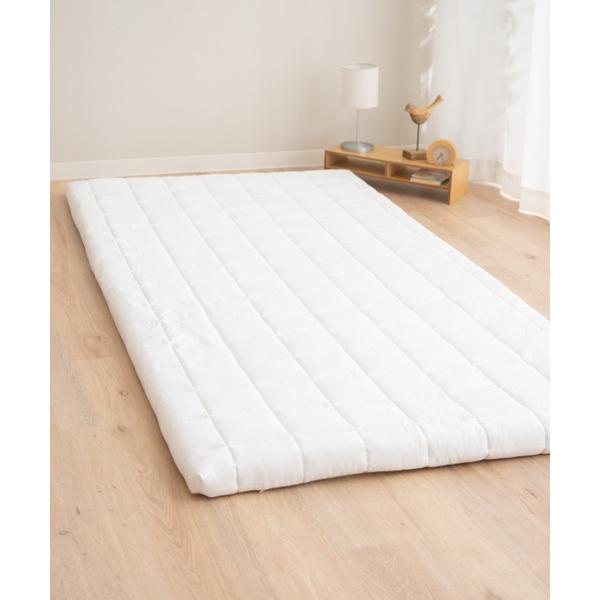 ベッド 寝具 レディース 小さく届いて側生地が取り外せる 洗える敷き布団/シングル