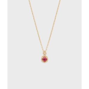 ルビー ネックレス フラワーモチーフ K10PG 10k 10金 ピンク ゴールド