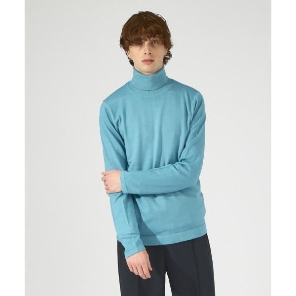 セーター ニット 「MADE IN ITALY」ガーメントダイ タートルネック ニット メンズ