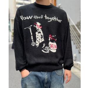 N'enuphar セーター ニット 飛行機柄ジャガード織りニット メンズ