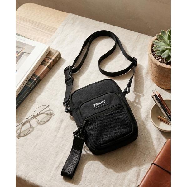 ショルダーバッグ 「THRASHER/スラッシャー」ロゴ刺繍ミニショルダーバッグ（ユニセックス） メ...