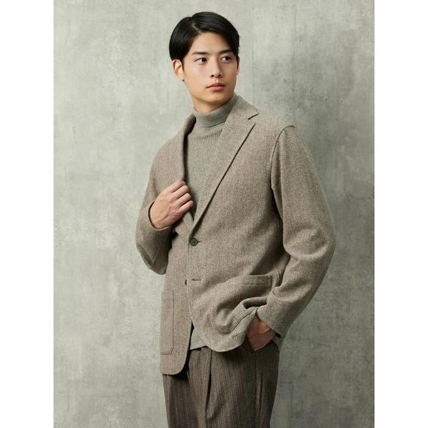 ジャケット テーラードジャケット 無染色ウール　コートジャケット　ベージュ メンズ