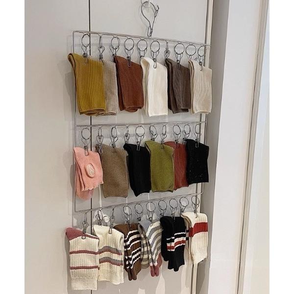 収納 三段ステンレスピンチハンガー