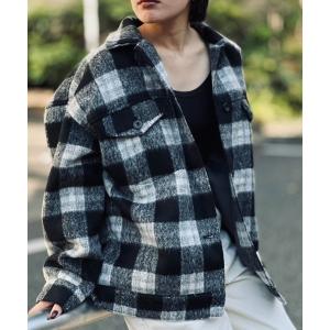 アウター レディース SHAGGY CHECK CPO JACKET｜zozo