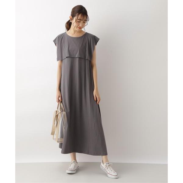 「NATURAL BEAUTY BASIC」 ノースリーブワンピース MEDIUM グレー系その他 ...