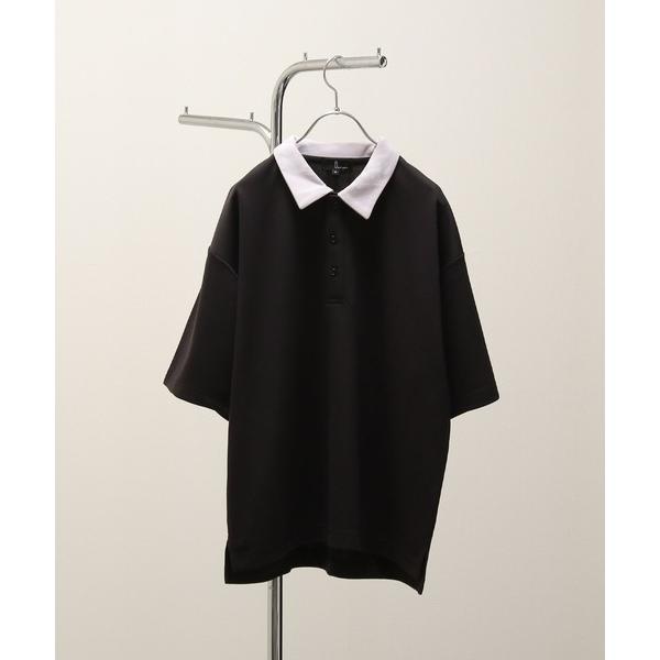 「ZIP FIVE」 半袖ポロシャツ MEDIUM ブラック×グレー メンズ