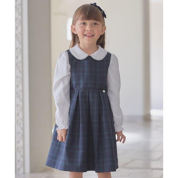 ワンピース チェック ジャンパースカート キッズ 子供服 女の子