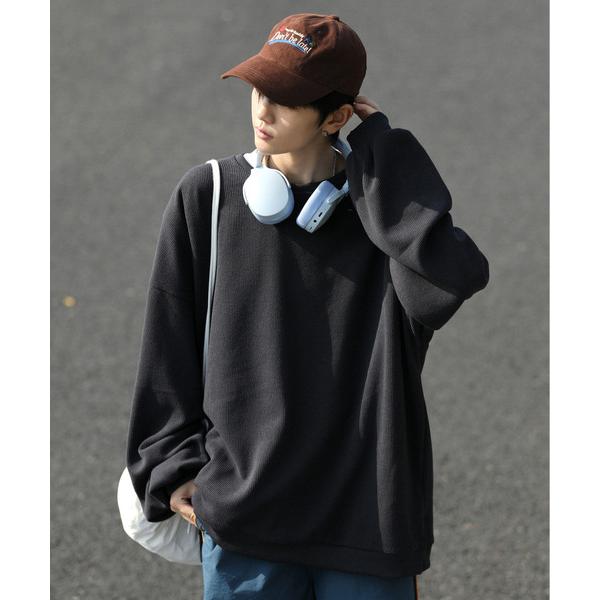 tシャツ 「neos -addictive design-」ルーズシルエット コーデュロイタッチ ク...