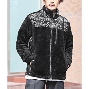 NO WAY コート ジャケット /ペイズリー柄ボアジャケット メンズ