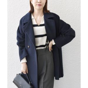 アウター SHIPS any: PONTETORTO スタンド ＆ ダブル カラー コート 2 レディース