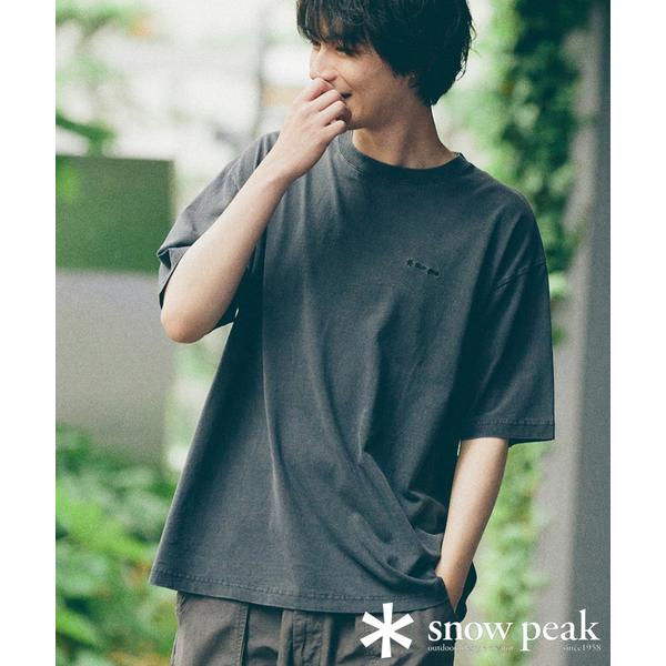 「Snow Peak」 半袖Tシャツ MEDIUM ブラック系その他 メンズ