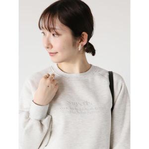 tシャツ Tシャツ レディース 裏起毛ラグラン刺繍ロゴトップス