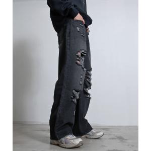 MASONPRINCE ジーンズ ワイドシルエット サイドベルト付き