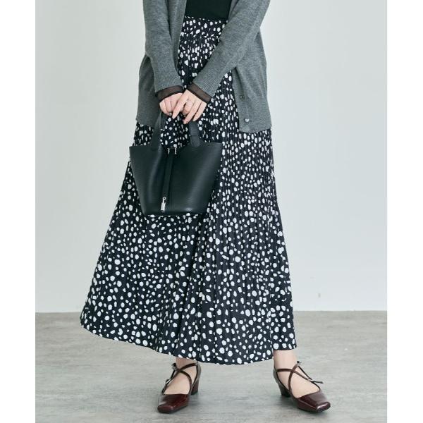パンツ 総柄 プリーツ フレア スカンツ レディース