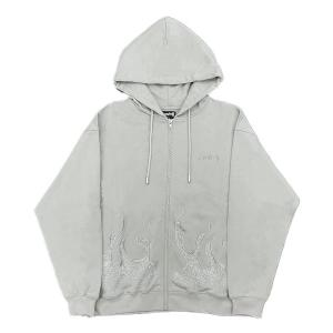 メンズ パーカー SUPPLIER/サプライヤー/Fire Pattern Rhinestone Zip Hoodie｜zozo