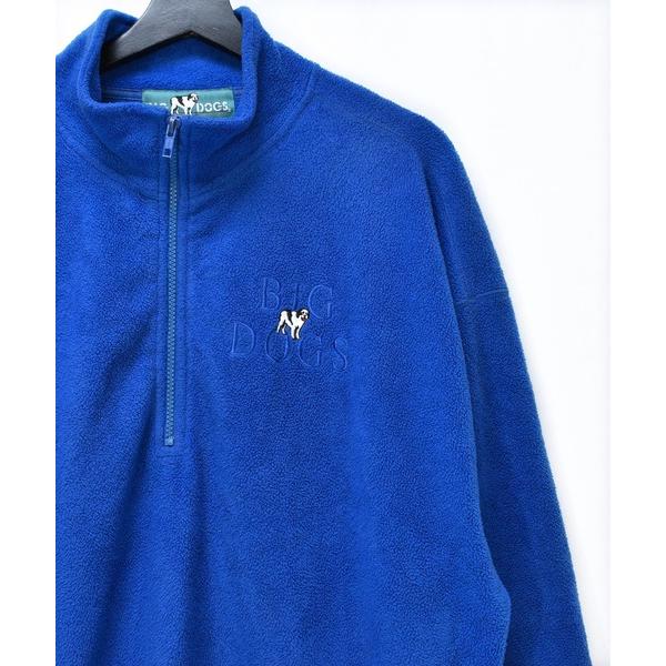 「ヴィンテージ古着」BIG DOGS / ビッグドッグス ロゴ刺繍 ハーフジップ フリースジャケット...