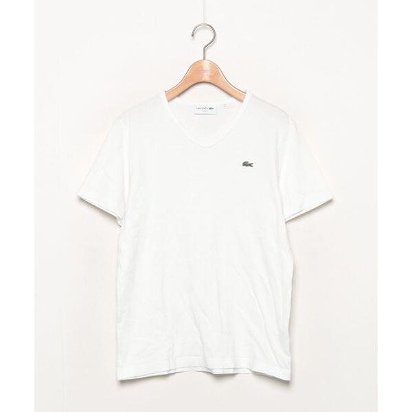 メンズ 「LACOSTE」 ワンポイント半袖Tシャツ - ホワイト