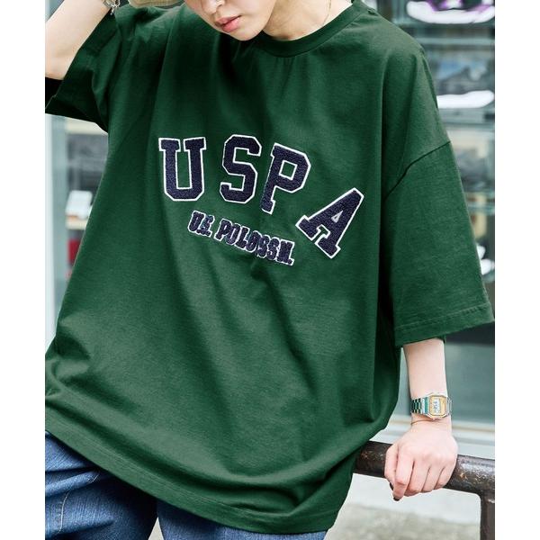 「U.S. POLO ASSN.」 半袖Tシャツ L ダークグリーン メンズ