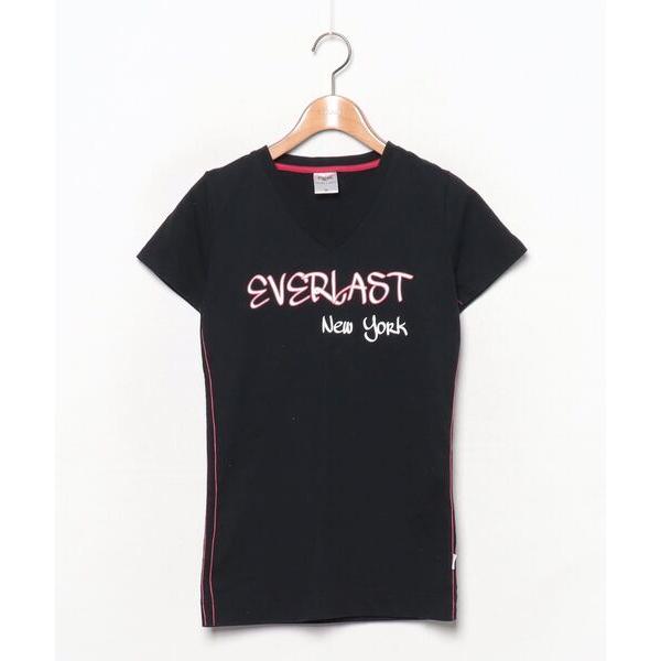 「EVERLAST(スポーツ・ライフスタイル)」 半袖Tシャツ M ブラック レディース