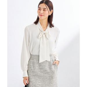 シャツ ブラウス ボウタイ ブラウス -ウォッシャブル- レディース