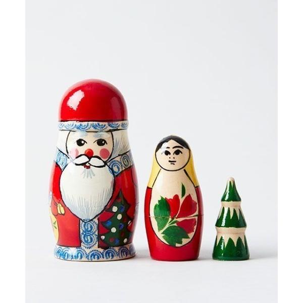 インテリア 「X&apos;mas ITEM」マトリョーシカ サンタ 3個セット VOLGA×TODAY&apos;S ...