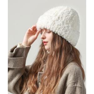 ニット帽 ニットキャップ 「float」ふわふわ フェイクファー ニット帽 レディース