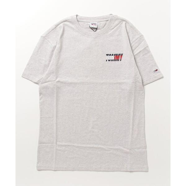 「TOMMY JEANS」 半袖Tシャツ LARGE グレー メンズ