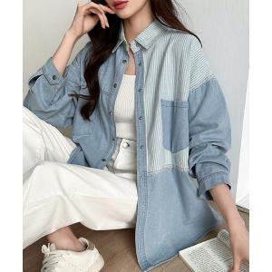 ブラウス シャツ 切り替えデニムシャツ レディース メンズ : ZOZOTOWN