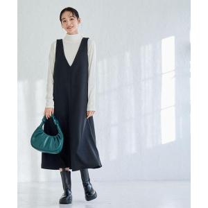 ジャンパースカート ウールMIXホームスパンVネックジャンパースカート