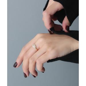 con affetto 指輪 リング K18ダイヤスクエアリング レディース