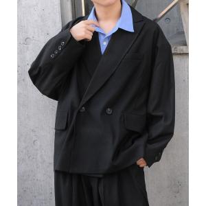 ジャケット テーラードジャケット 420g/m配色ステッチ 刺繍 ダブルテーラードジャケット「セットアップ対応」 メンズ レディース