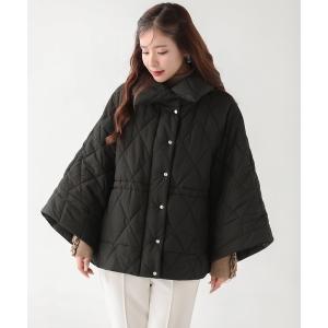 ポンチョ 中綿キルティングポンチョ レディース