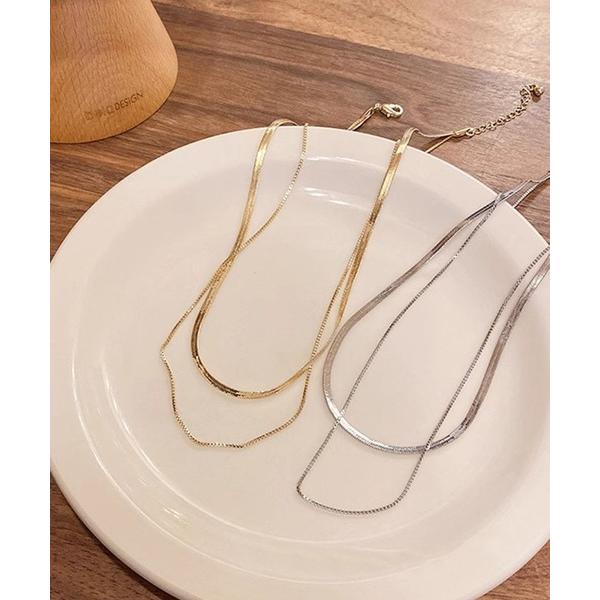 ネックレス ダブルチェーンネックレス レディース