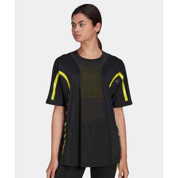 「adidas by Stella McCartney」 半袖Tシャツ MEDIUM ブラック×イエ...