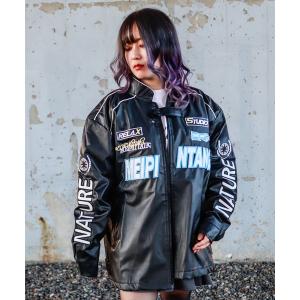 ブルゾン アウター Z)「BLINGLEADS」ABM21390 PUレザー刺繍ブルゾン2 メンズ レディース