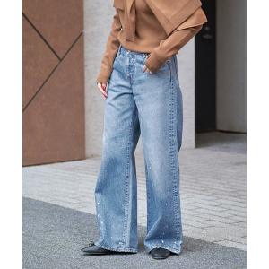 パンツ デニム ジーンズ レディース 「AUTHEN / オーセン」LOW RISE WIDE LEG 別注ペイント｜ZOZOTOWN Yahoo!店