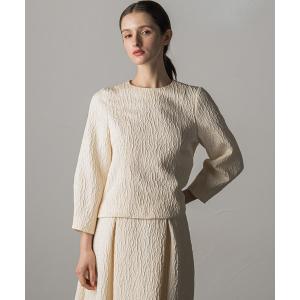 ブラウス シャツ リーフジャカードブラウス レディース