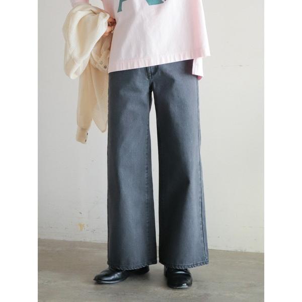 ワイドパンツ ジーンズ デニム デニムパンツ 11.5ozデニム　スッキリワイドパンツ レディース