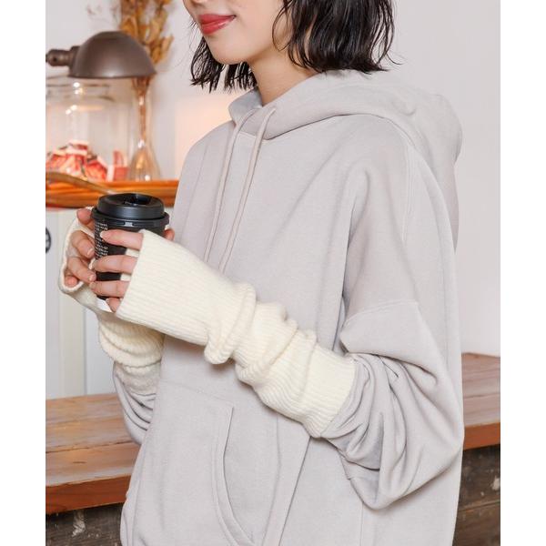 アームカバー カラーニットアームカバー レディース