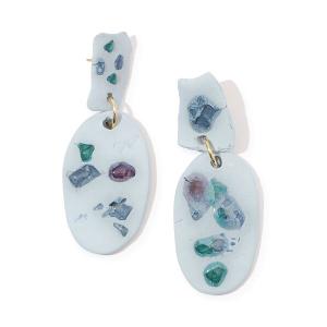 ピアス LEVENS JEWELS SEA GLASS OVAL シーグラスオーバル ピアス