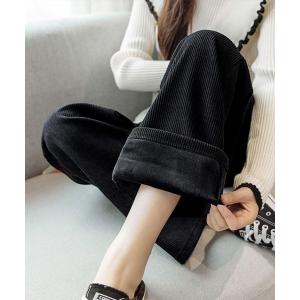 スラックス パンツ 「新サイズ追加」裏起毛 コーデュロイパンツ レディース冬 レディース