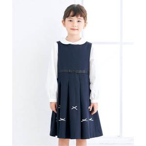 「apres les cours」 「KIDS」ノースリーブワンピース 100 ネイビー キッズ｜zozo