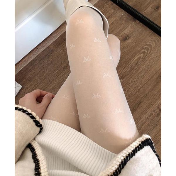 タイツ mini ribbon sheer tights レディース